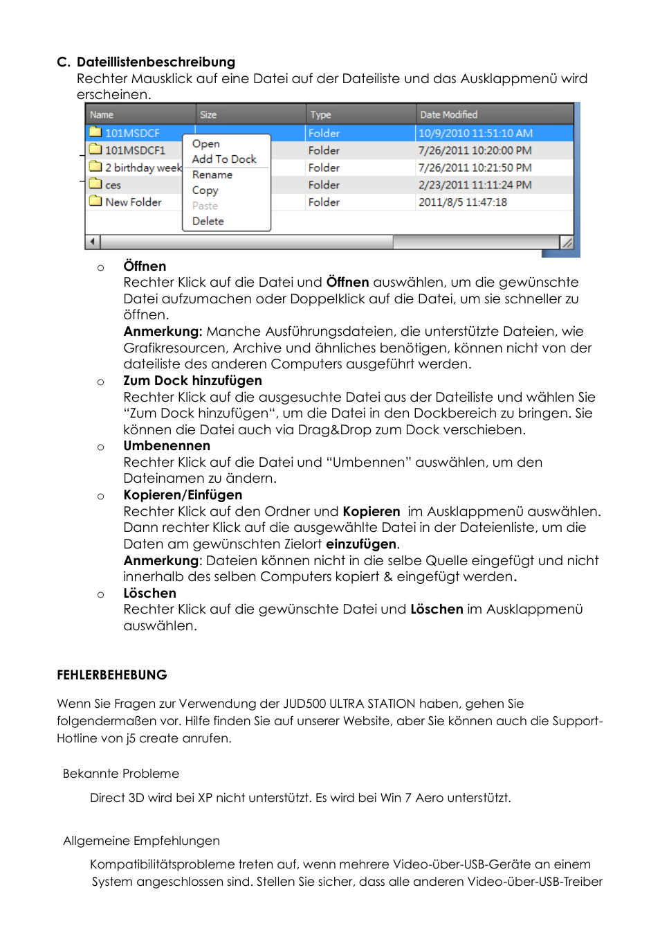 Fehlerbehebung | j5 create JUD500 USB 3.0 Ultra Station User Manual | Page 120 / 244