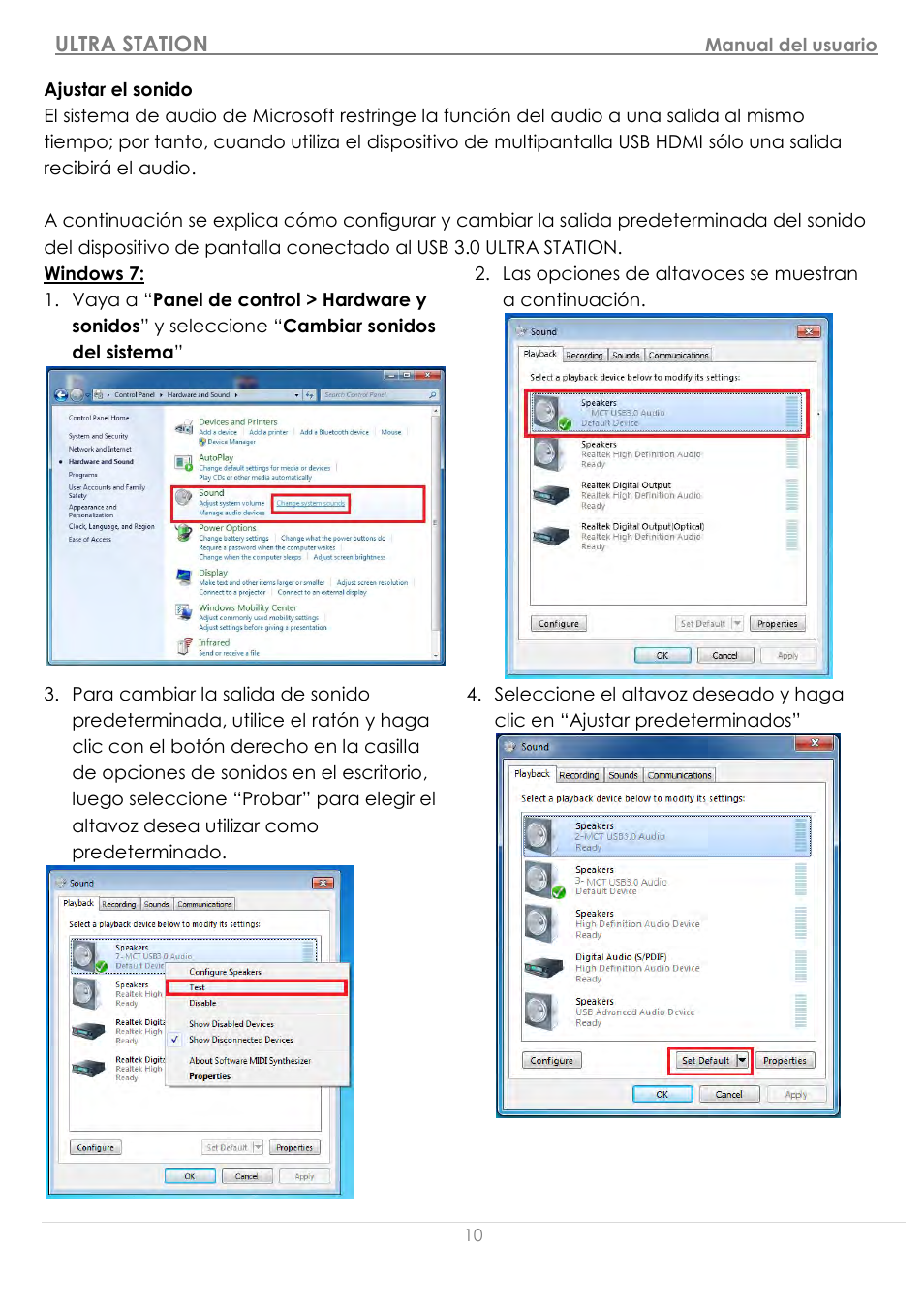 Ajustar el sonido, Ultra station | j5 create JUD500 USB 3.0 Ultra Station User Manual | Page 133 / 244