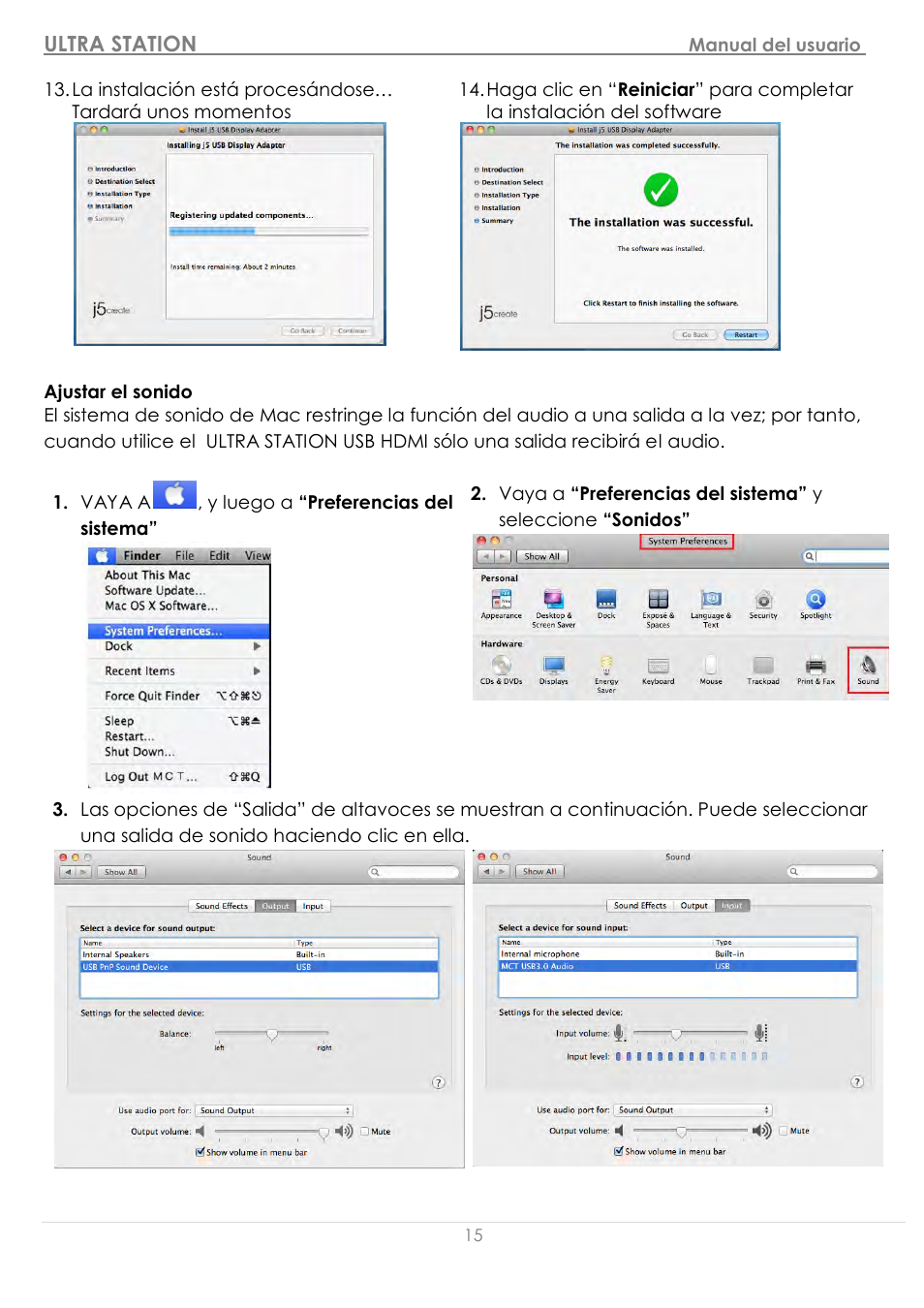 Ajustar el sonido | j5 create JUD500 USB 3.0 Ultra Station User Manual | Page 138 / 244