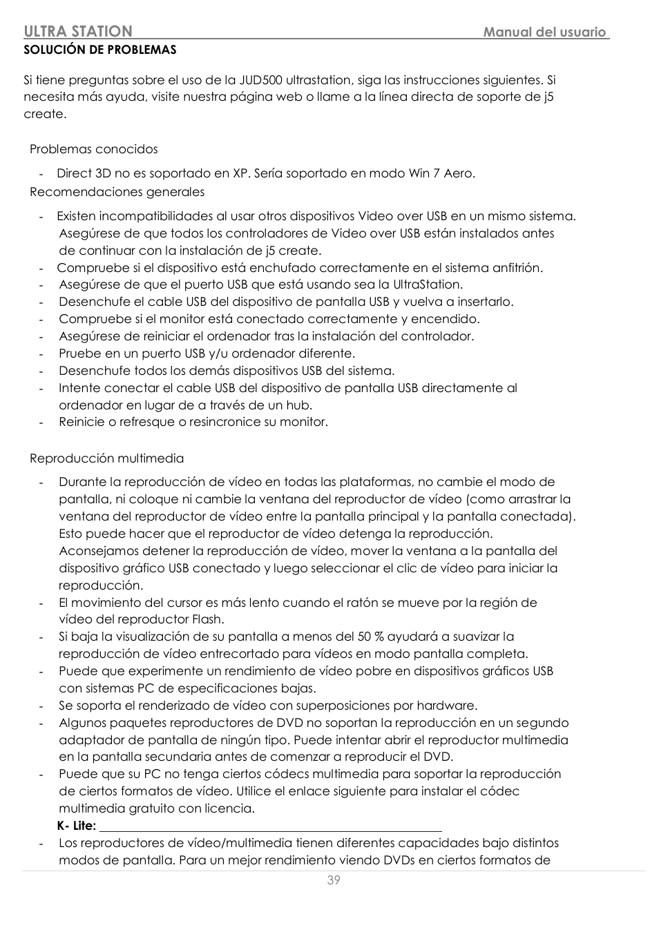 Solució n de problemas, Ultra station | j5 create JUD500 USB 3.0 Ultra Station User Manual | Page 162 / 244