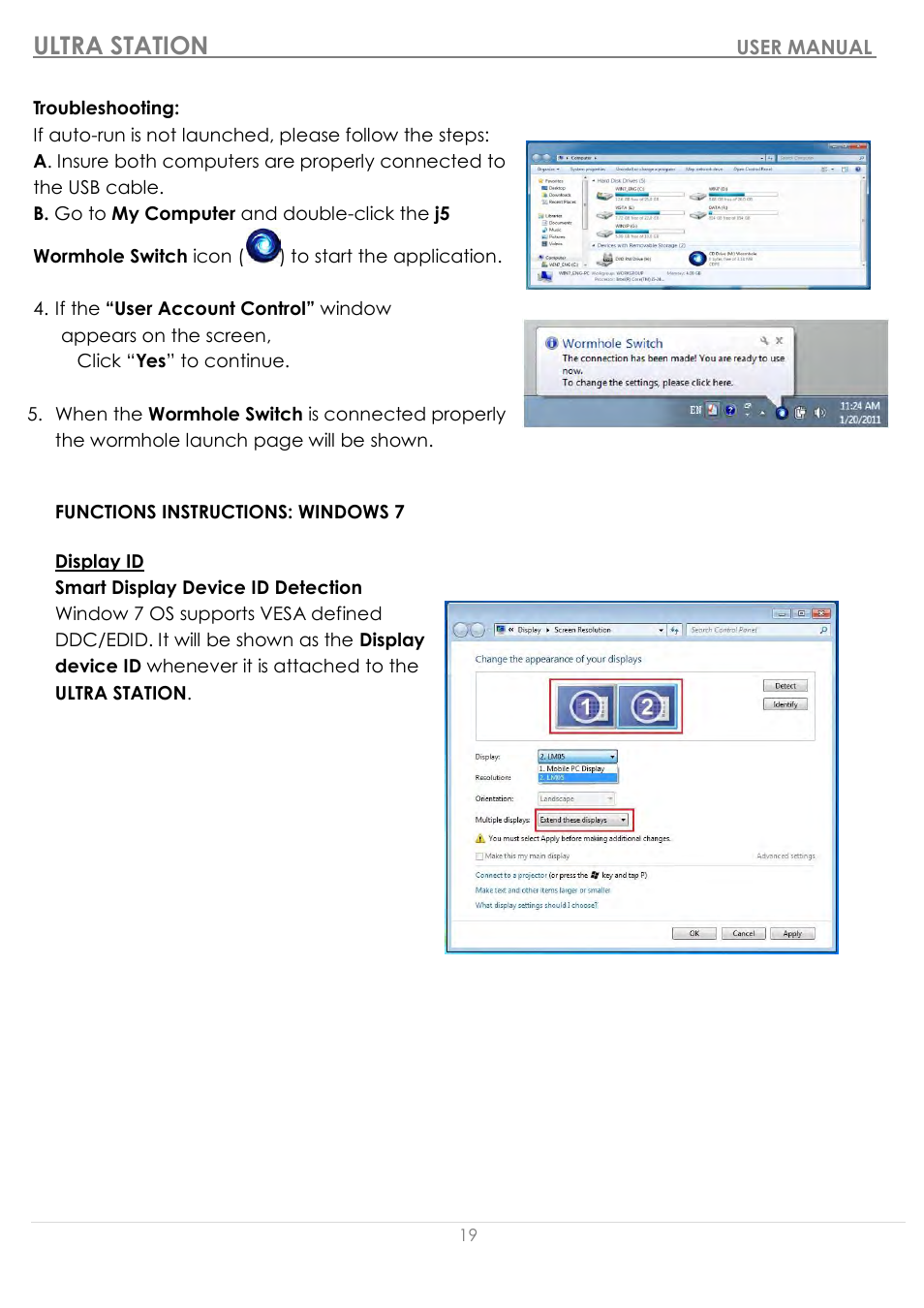 Functions instructions: windows 7, Ultra station | j5 create JUD500 USB 3.0 Ultra Station User Manual | Page 20 / 244