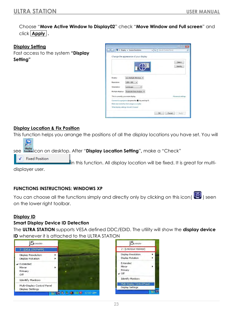 Functions instructions: windows xp, Ultra station | j5 create JUD500 USB 3.0 Ultra Station User Manual | Page 24 / 244