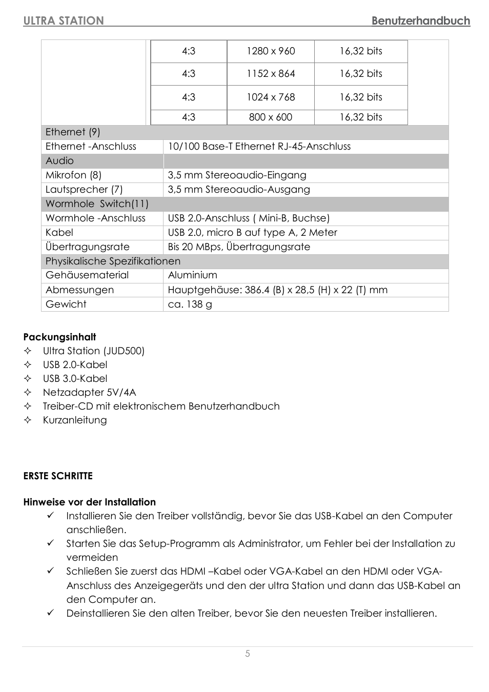 Erste schritte | j5 create JUD500 USB 3.0 Ultra Station User Manual | Page 87 / 244