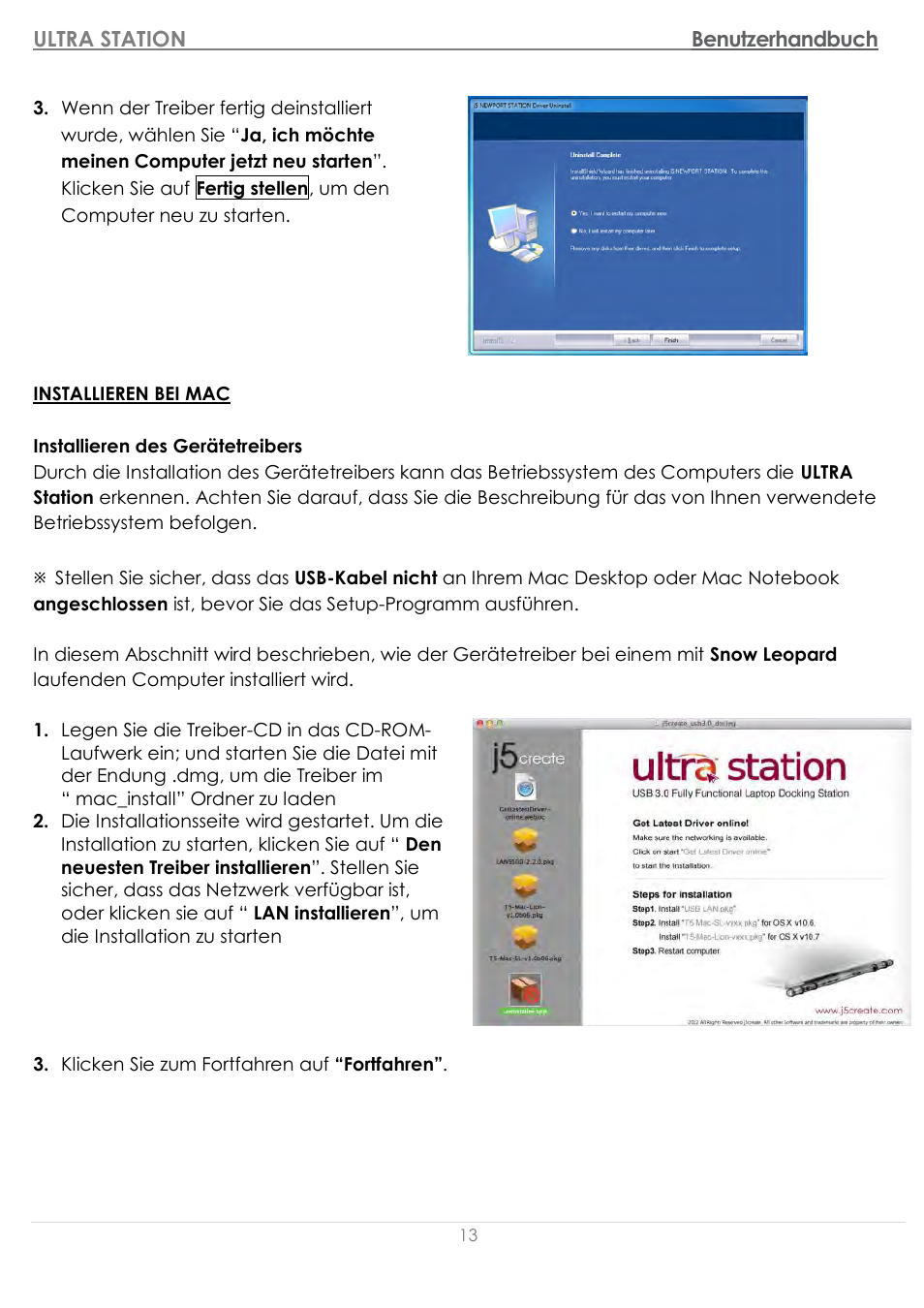 Installieren bei mac, Installieren des gerä tetreibers | j5 create JUD500 USB 3.0 Ultra Station User Manual | Page 95 / 244