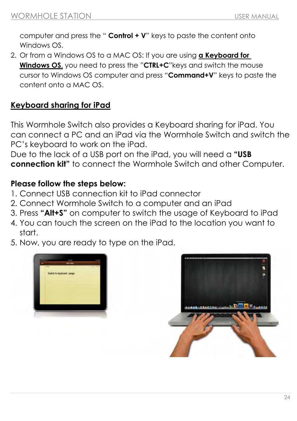 Keyboard sharing for ipad | j5 create JUH320v2 USB 3.0 Wormhole Station User Manual | Page 24 / 155