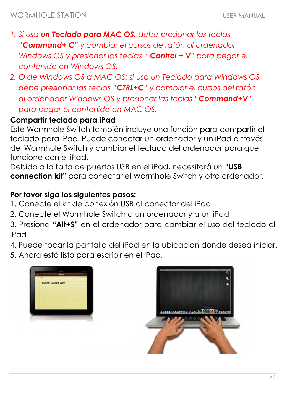 Compartir teclado para ipad, Wormhole station | j5 create JUH320v2 USB 3.0 Wormhole Station User Manual | Page 46 / 155
