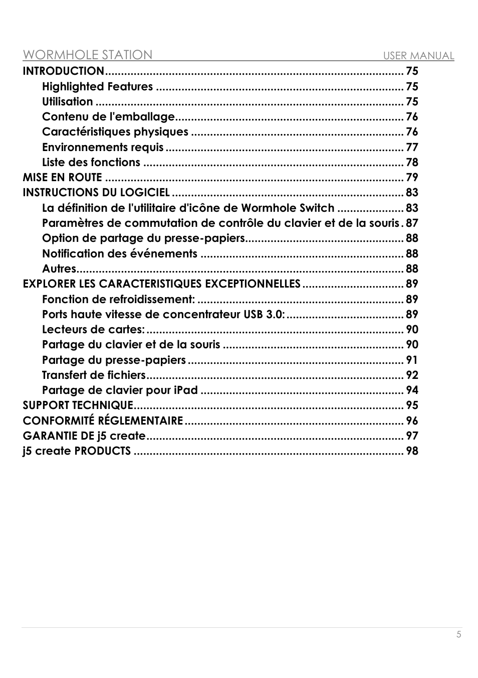 Manual del usuario, Wormhole station | j5 create JUH320v2 USB 3.0 Wormhole Station User Manual | Page 5 / 155