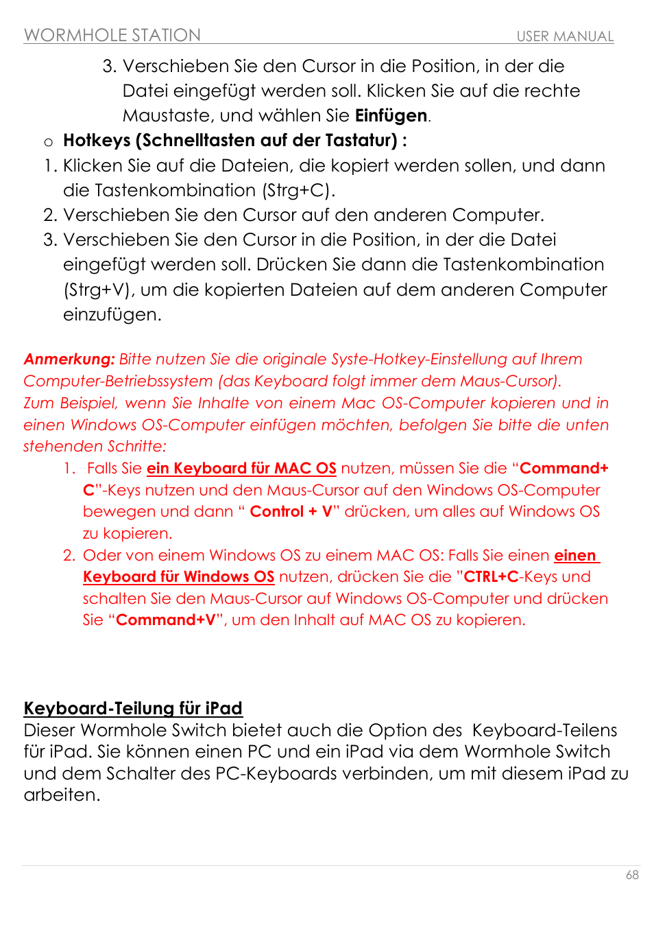 Keyboard-teilung für ipad | j5 create JUH320v2 USB 3.0 Wormhole Station User Manual | Page 68 / 155
