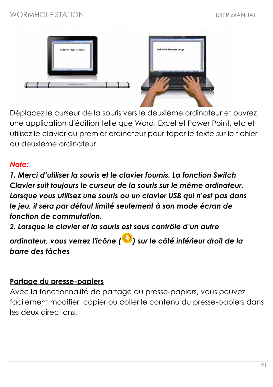 Partage du presse-papiers | j5 create JUH320v2 USB 3.0 Wormhole Station User Manual | Page 91 / 155