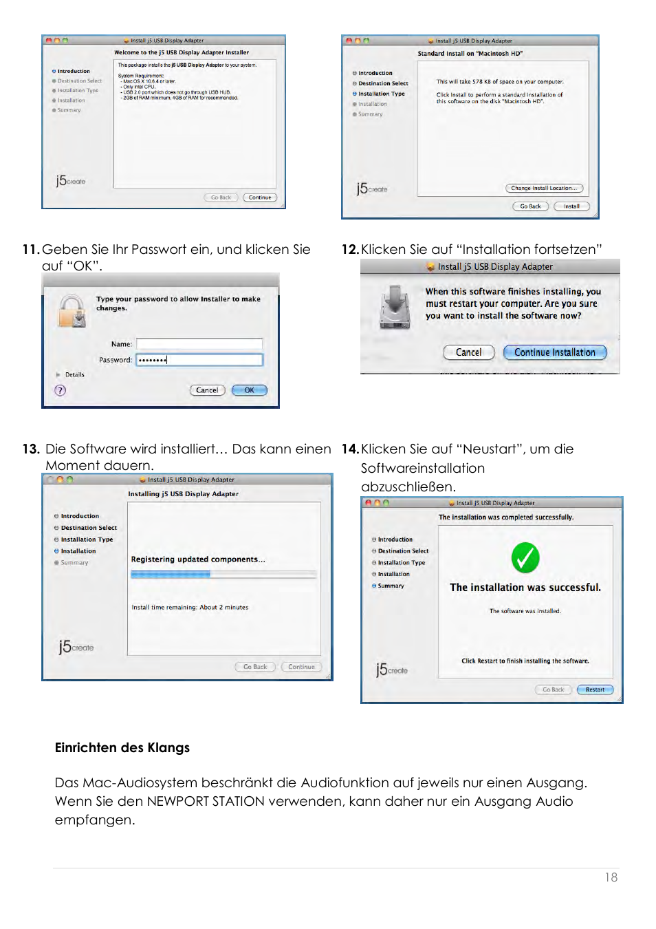 Einrichten des klangs | j5 create JUD200 USB 2.0 Newport Station User Manual | Page 109 / 350