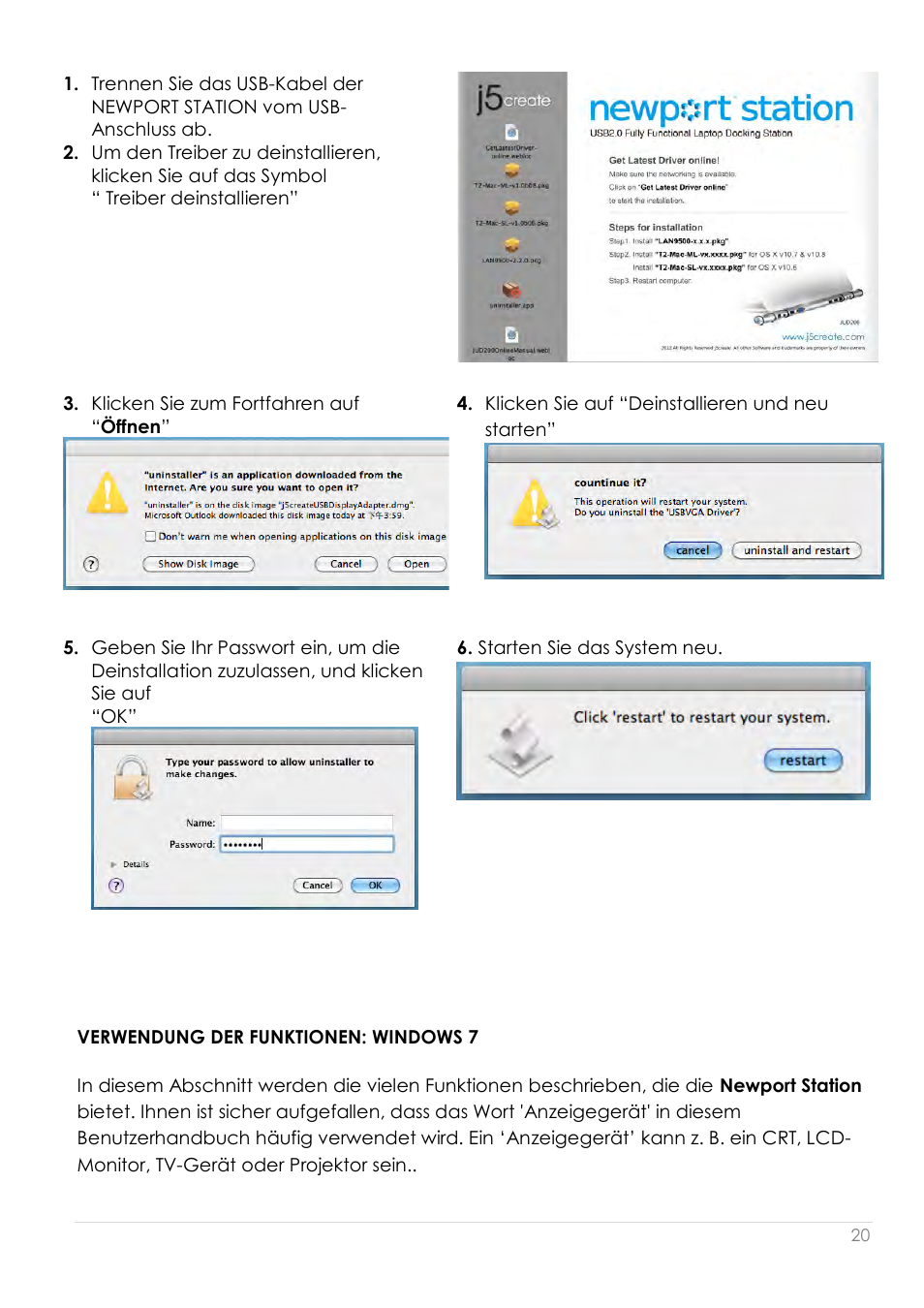 Verwendung der funktionen: windows 7 | j5 create JUD200 USB 2.0 Newport Station User Manual | Page 111 / 350