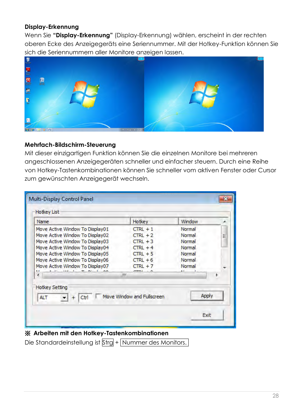 Display-erkennung, Mehrfach-bildschirm-steuerung | j5 create JUD200 USB 2.0 Newport Station User Manual | Page 119 / 350