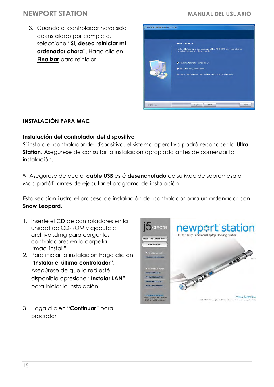 Instalació n para mac, Instalació n del controlador del dispositivo, Newport station | j5 create JUD200 USB 2.0 Newport Station User Manual | Page 153 / 350