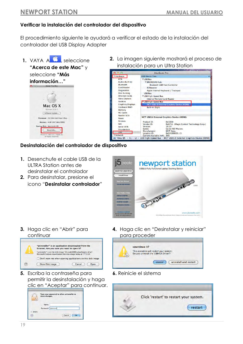 Desinstalació n del controlador de dispositivo, Newport station | j5 create JUD200 USB 2.0 Newport Station User Manual | Page 157 / 350