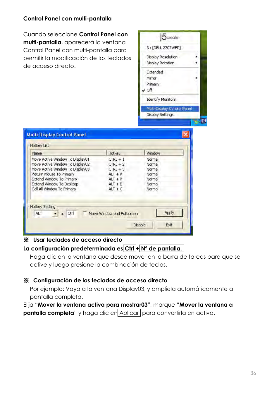 Control panel con multi-pantalla | j5 create JUD200 USB 2.0 Newport Station User Manual | Page 174 / 350