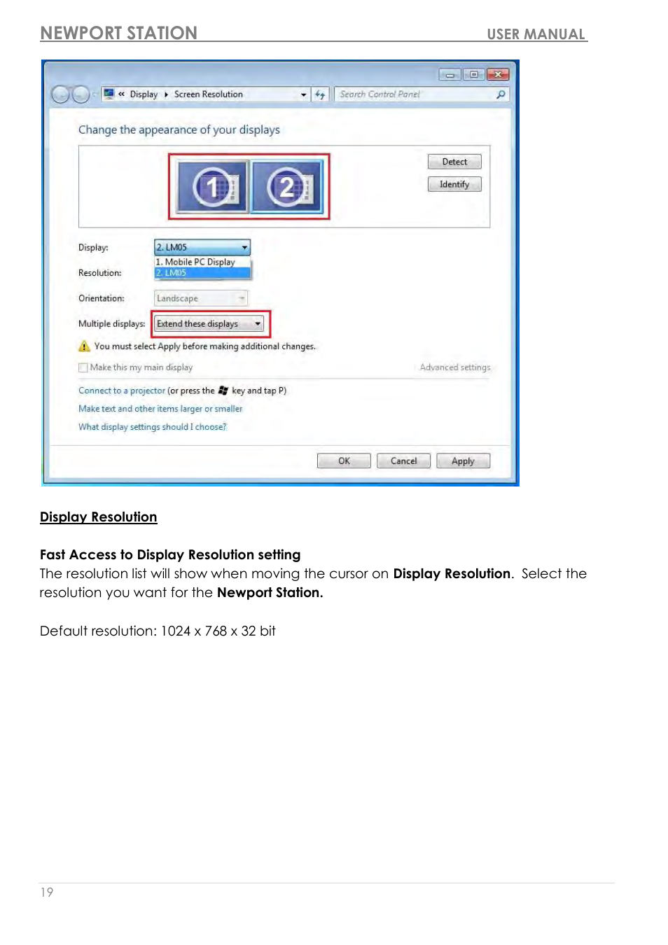 Display resolution, Newport station | j5 create JUD200 USB 2.0 Newport Station User Manual | Page 20 / 350