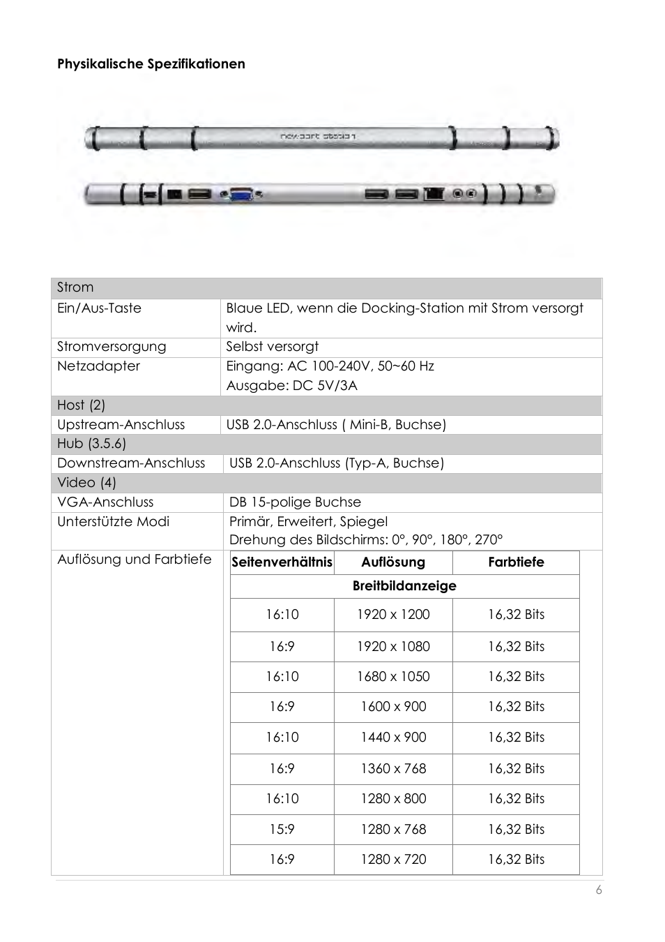 Physikalische spezifikationen | j5 create JUD200 USB 2.0 Newport Station User Manual | Page 97 / 350