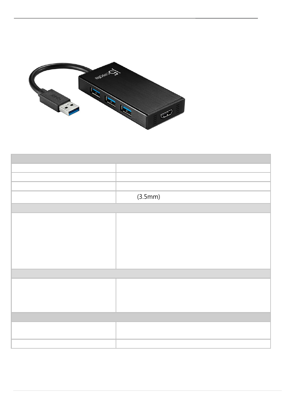 Caractéristiques physiques, Usb3.0 multi-adapter | j5 create JUH450 USB 3.0 HDMI & 3-Port HUB User Manual | Page 37 / 200