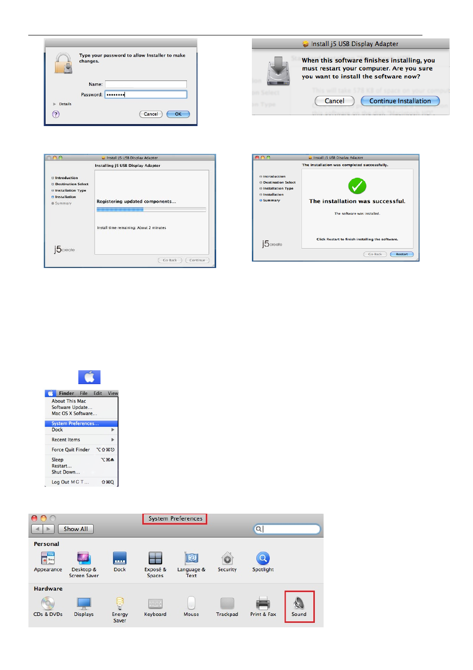 Régler le son, Usb 3.0 multi-adapter | j5 create JUH450 USB 3.0 HDMI & 3-Port HUB User Manual | Page 48 / 200