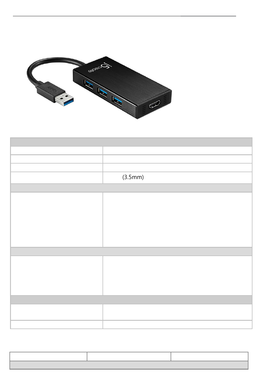 Physikalische spezifikationen | j5 create JUH450 USB 3.0 HDMI & 3-Port HUB User Manual | Page 68 / 200