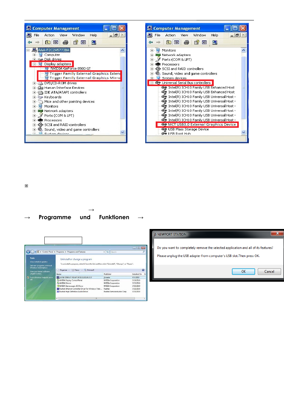 Deinstallieren des gerätetreibers | j5 create JUH450 USB 3.0 HDMI & 3-Port HUB User Manual | Page 77 / 200