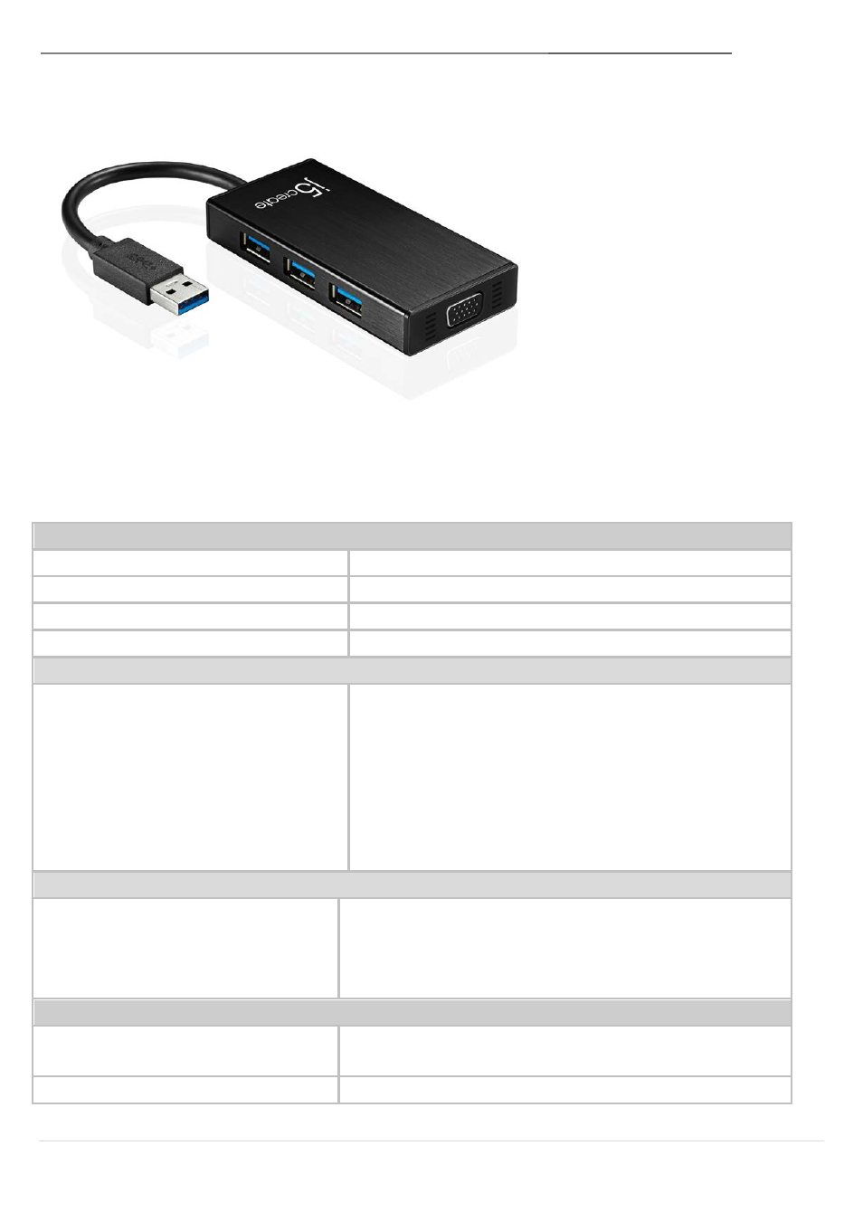 Caractéristiques physiques, Usb3.0 multi-adapter | j5 create JUH410 USB 3.0 VGA & 3-Port HUB User Manual | Page 35 / 174