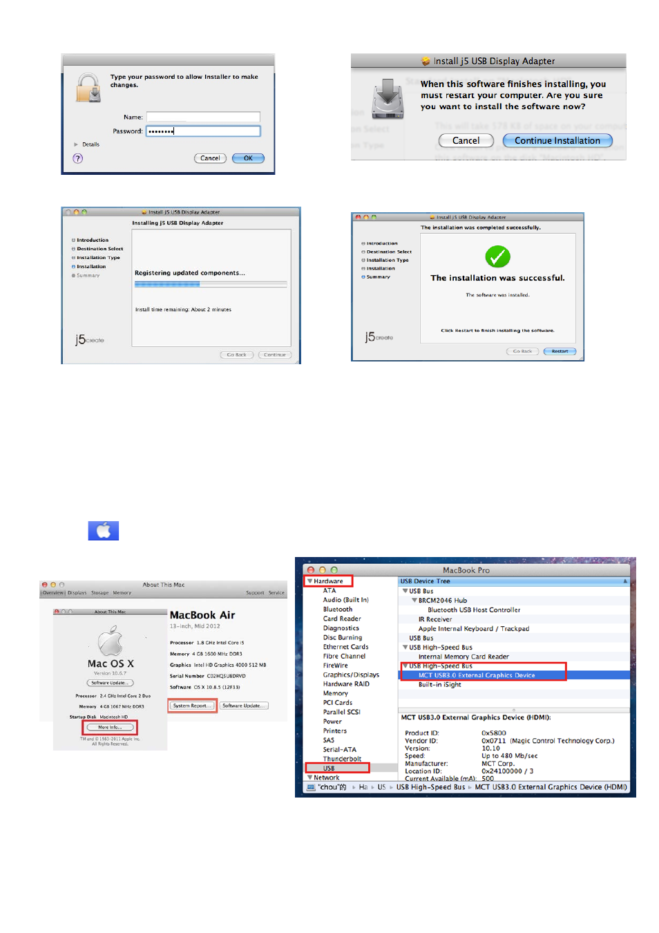 Vérification de l'installation du pilote | j5 create JUH410 USB 3.0 VGA & 3-Port HUB User Manual | Page 43 / 174