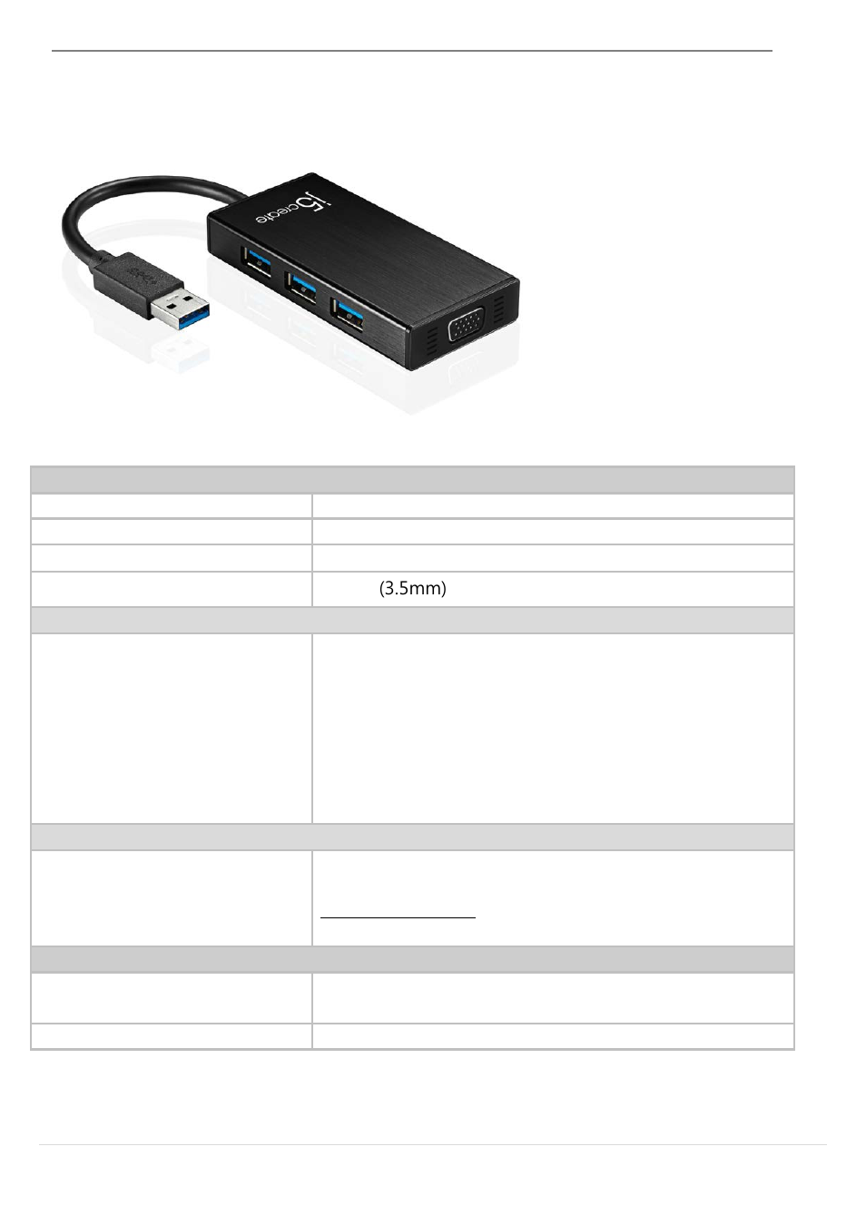 Physical specifications | j5 create JUH410 USB 3.0 VGA & 3-Port HUB User Manual | Page 88 / 174