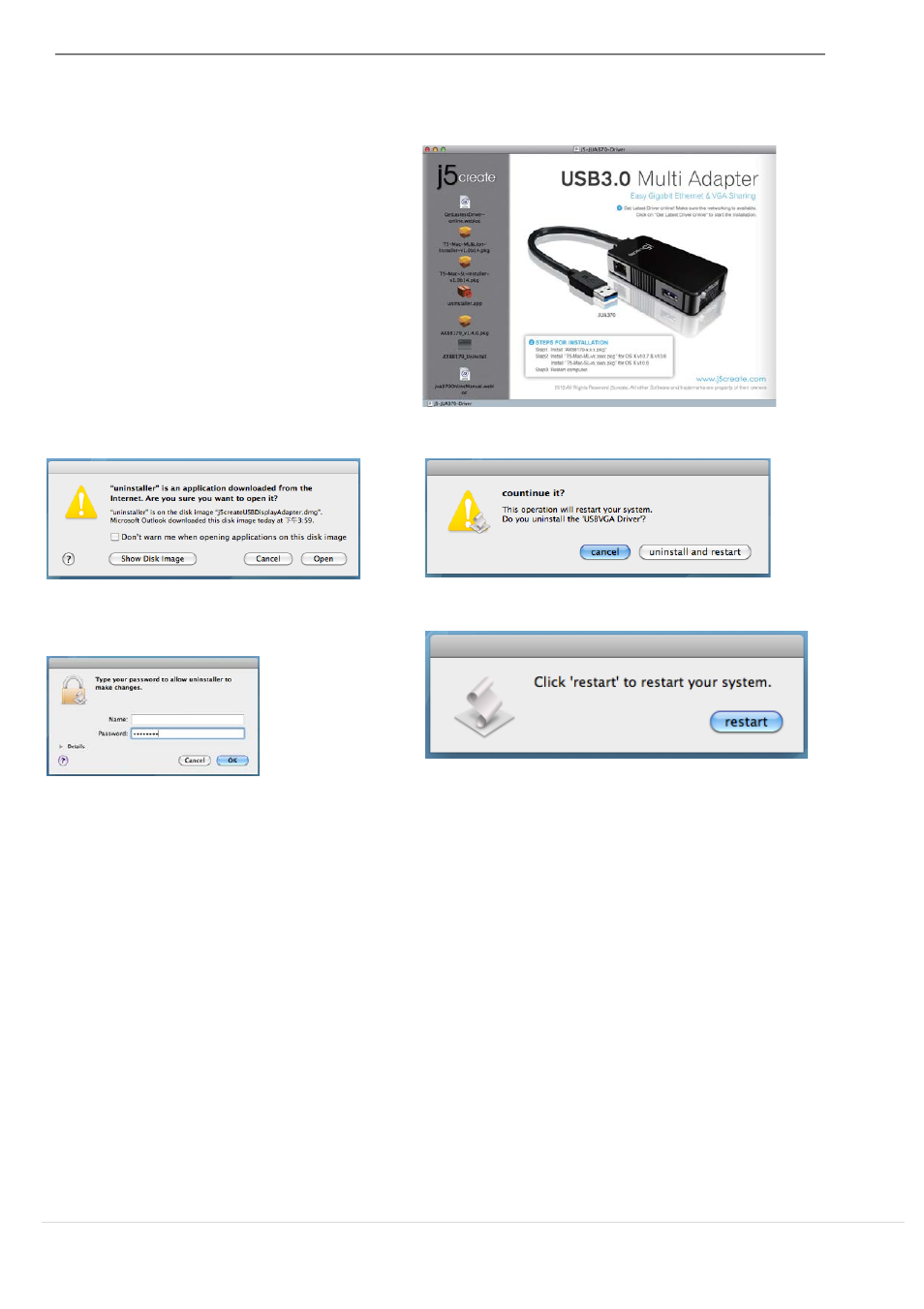 Desinstalación del controlador de dispositivo | j5 create JUA370 - USB 3.0 Multi-Adapter VGA & Gigabit Ethernet User Manual | Page 100 / 181