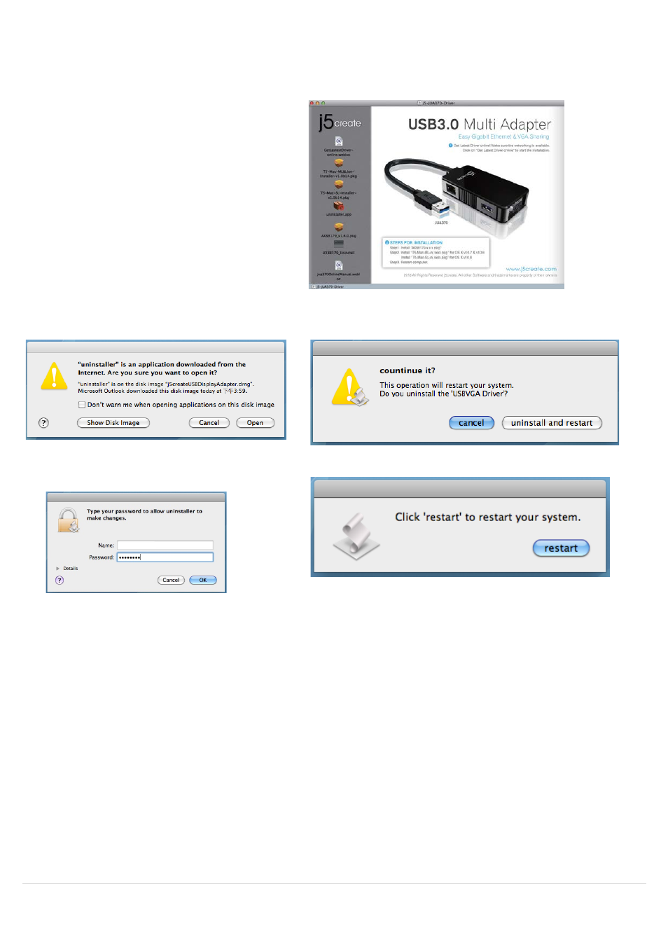 Uninstalling the device driver | j5 create JUA370 - USB 3.0 Multi-Adapter VGA & Gigabit Ethernet User Manual | Page 15 / 181