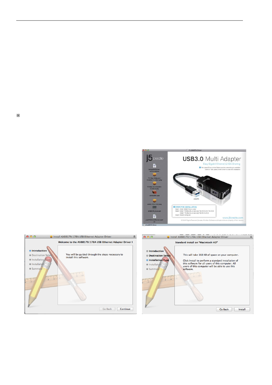 Installation pour mac, Installation du pilote, Usb 3.0 multi-adapter | j5 create JUA370 - USB 3.0 Multi-Adapter VGA & Gigabit Ethernet User Manual | Page 41 / 181