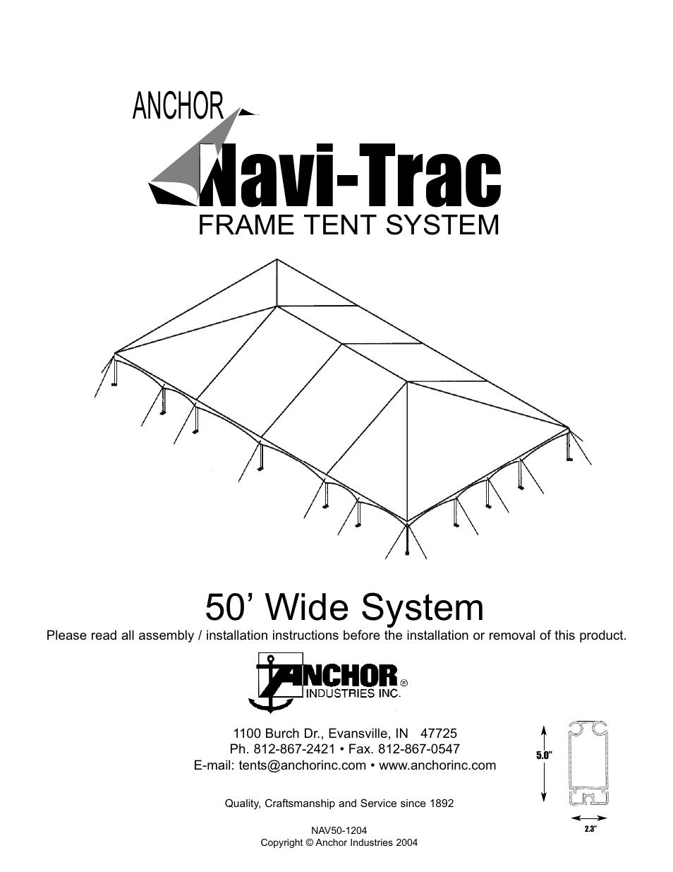 Anchor Industries NAV50-1204 User Manual | 18 pages