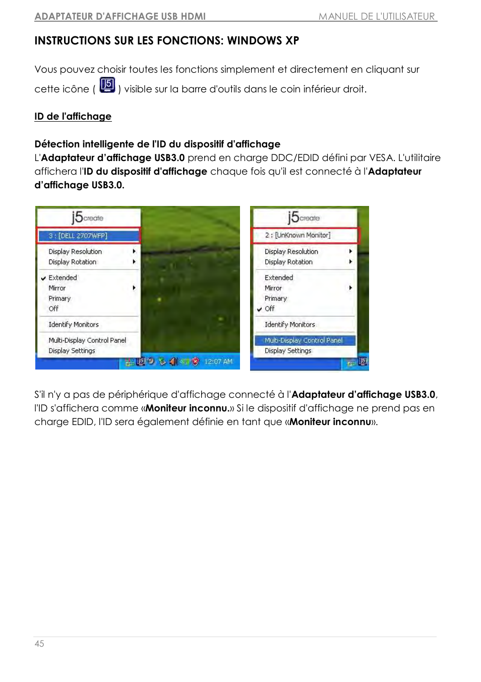 Instructions sur les fonctions: windows xp | j5 create JUA350 - USB 3.0 HDMI Display Adapter User Manual | Page 101 / 425