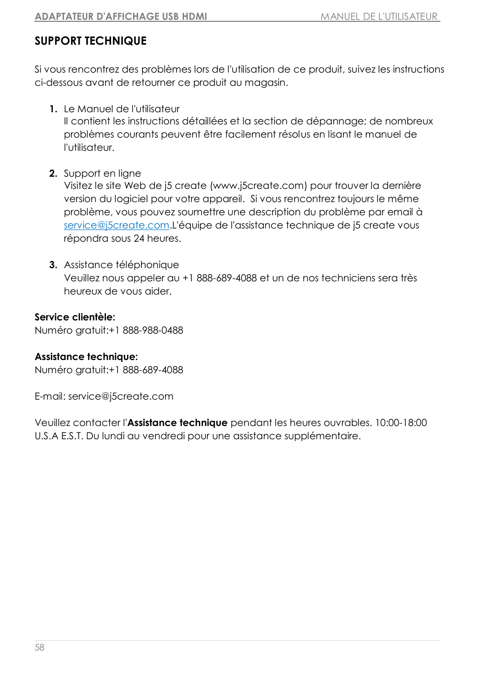 Support technique | j5 create JUA350 - USB 3.0 HDMI Display Adapter User Manual | Page 114 / 425