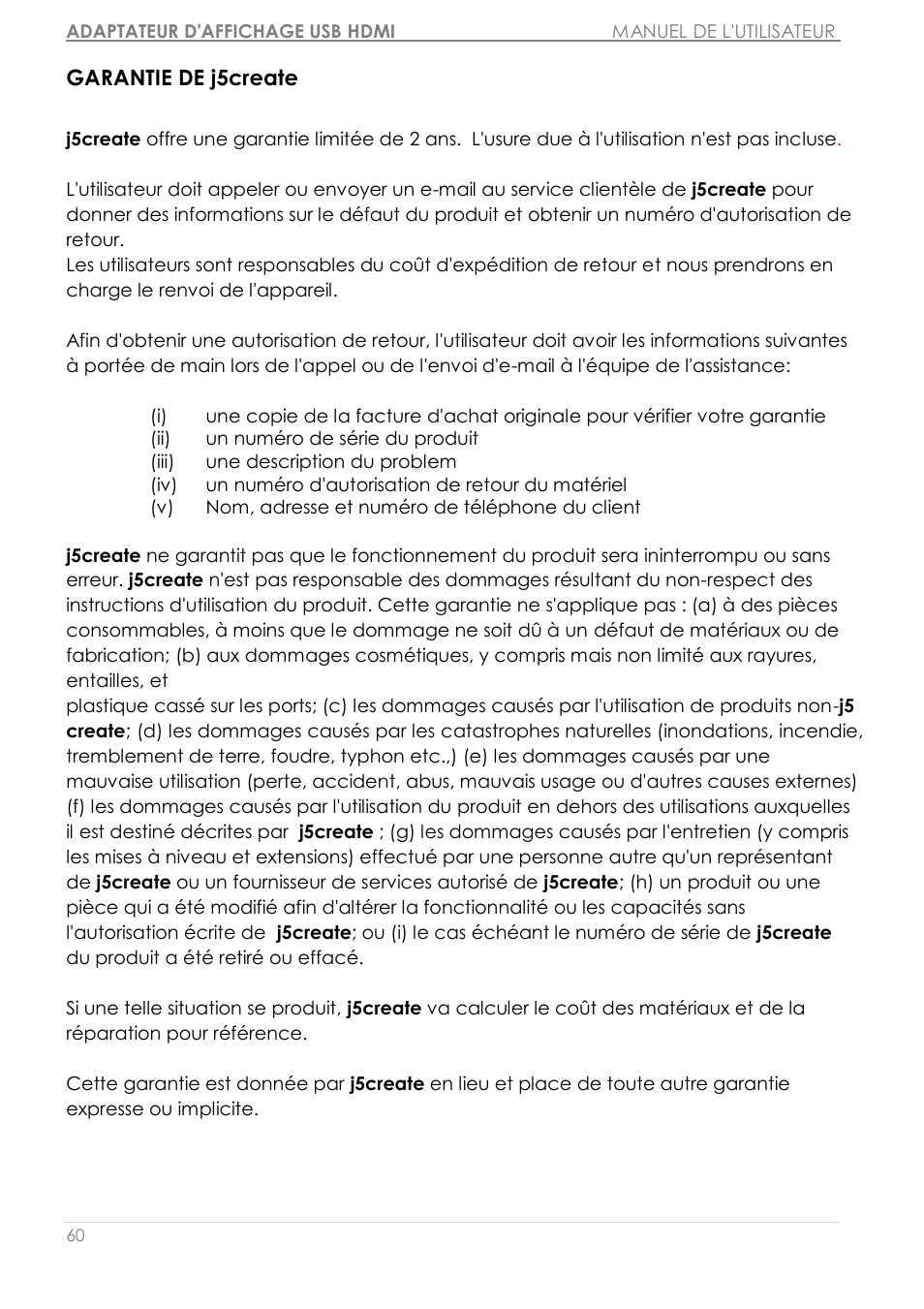 Garantie de j5create | j5 create JUA350 - USB 3.0 HDMI Display Adapter User Manual | Page 116 / 425