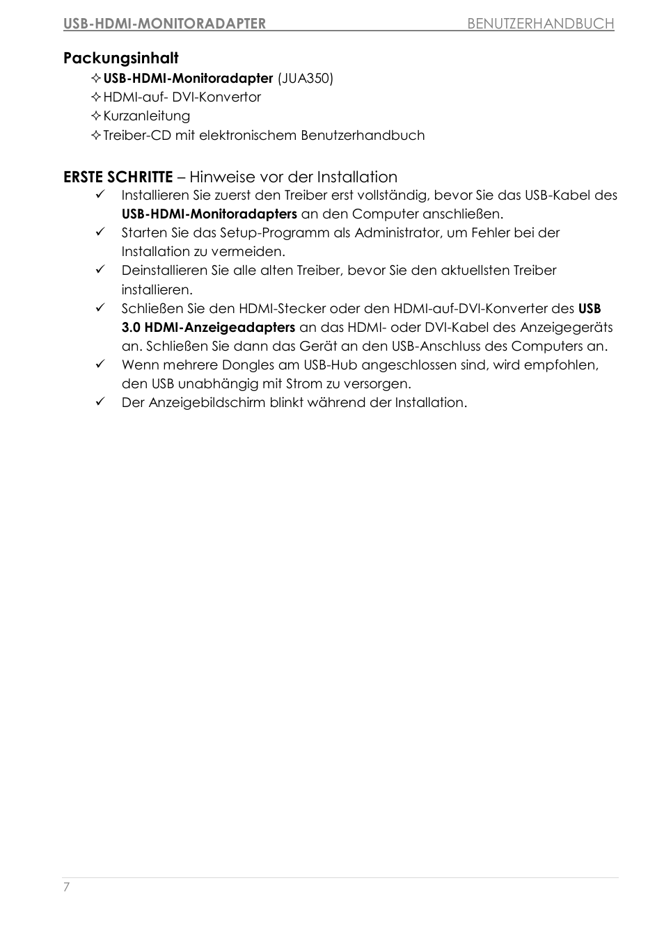 Erste schritte – hinweise vor der installation | j5 create JUA350 - USB 3.0 HDMI Display Adapter User Manual | Page 124 / 425
