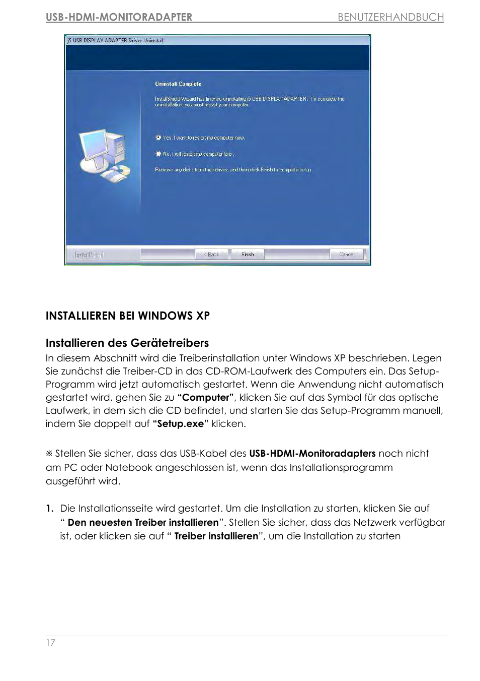 Installieren bei windows xp | j5 create JUA350 - USB 3.0 HDMI Display Adapter User Manual | Page 134 / 425