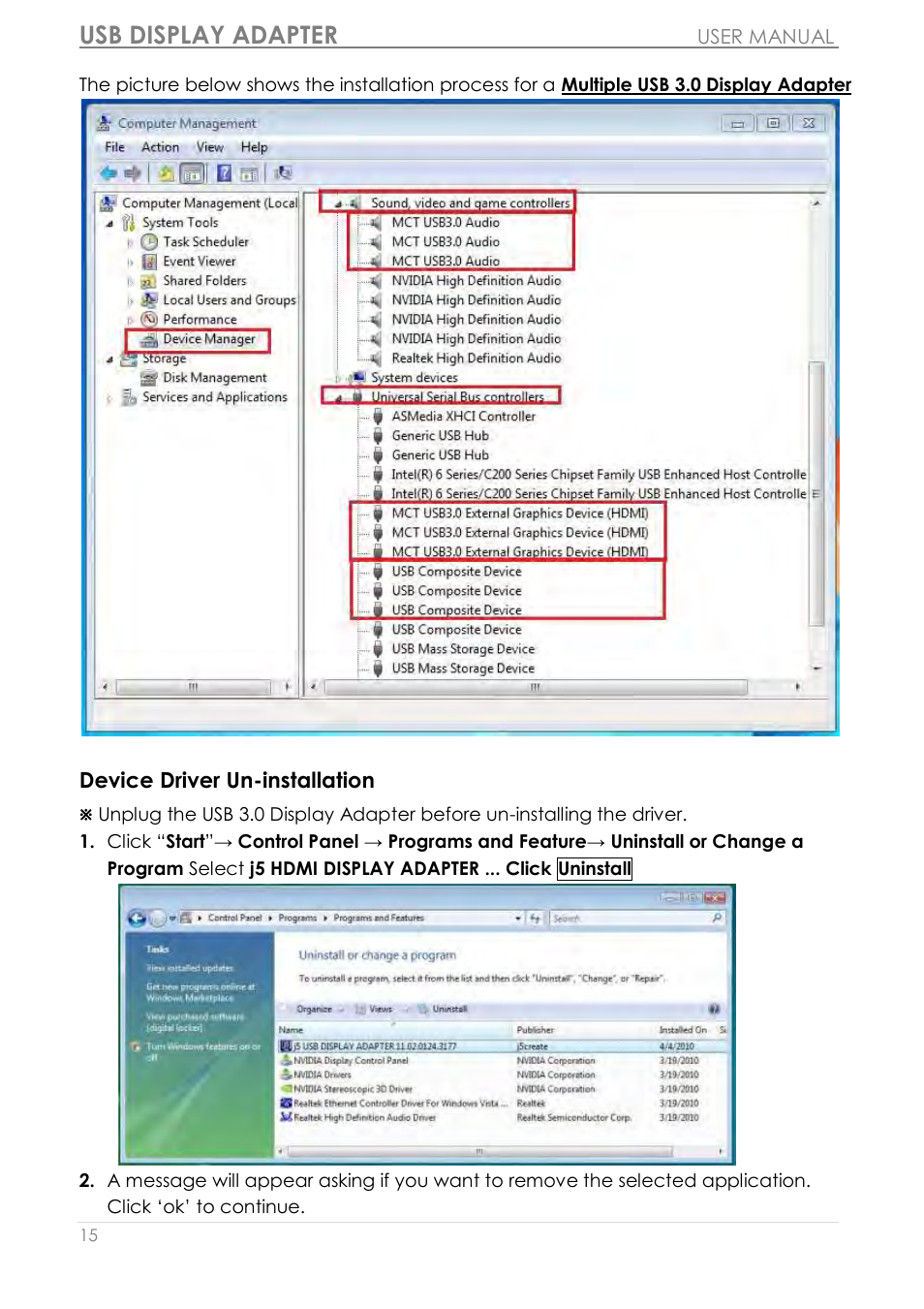 Usb display adapter | j5 create JUA350 - USB 3.0 HDMI Display Adapter User Manual | Page 16 / 425