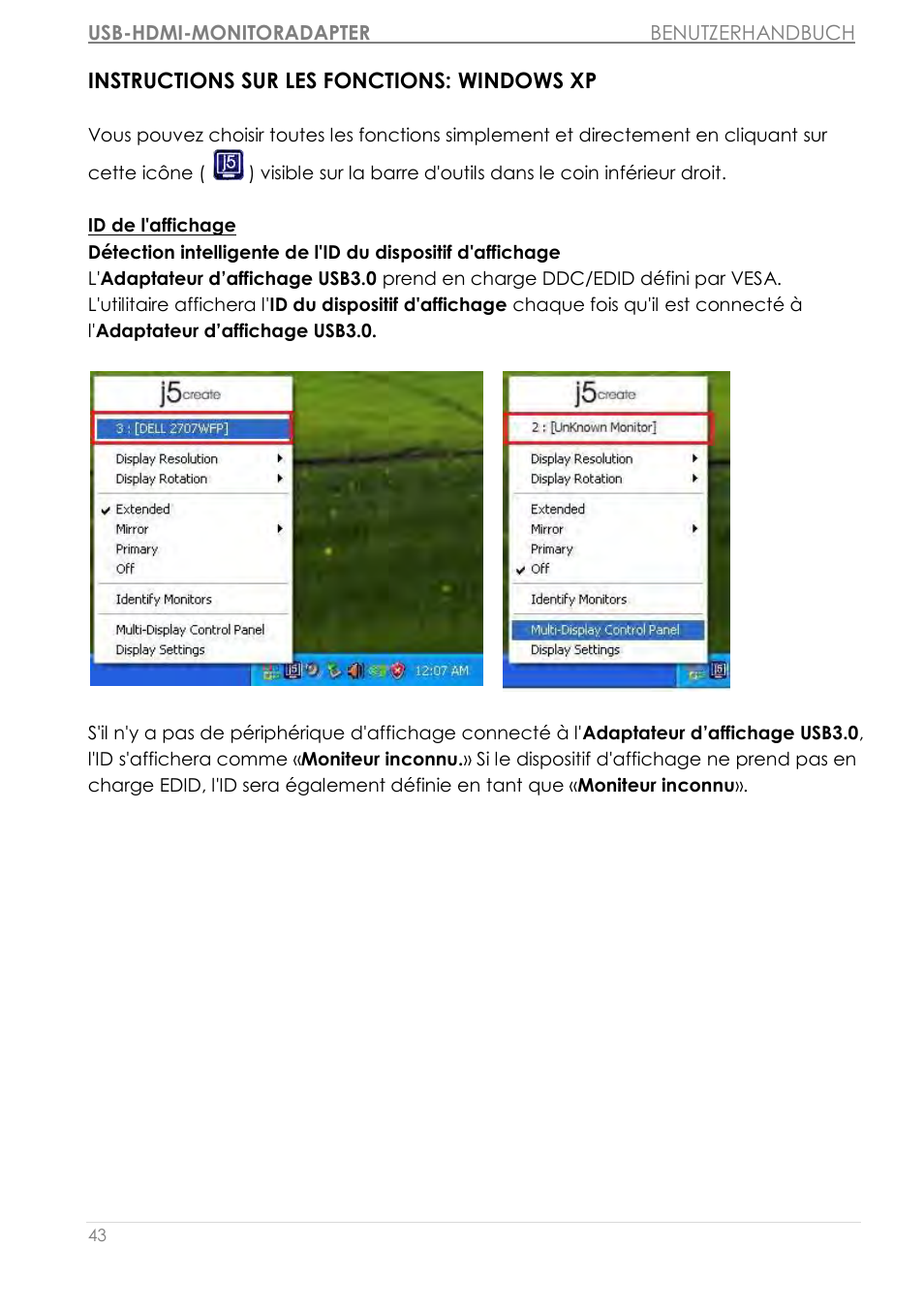 Instructions sur les fonctions: windows xp | j5 create JUA350 - USB 3.0 HDMI Display Adapter User Manual | Page 160 / 425