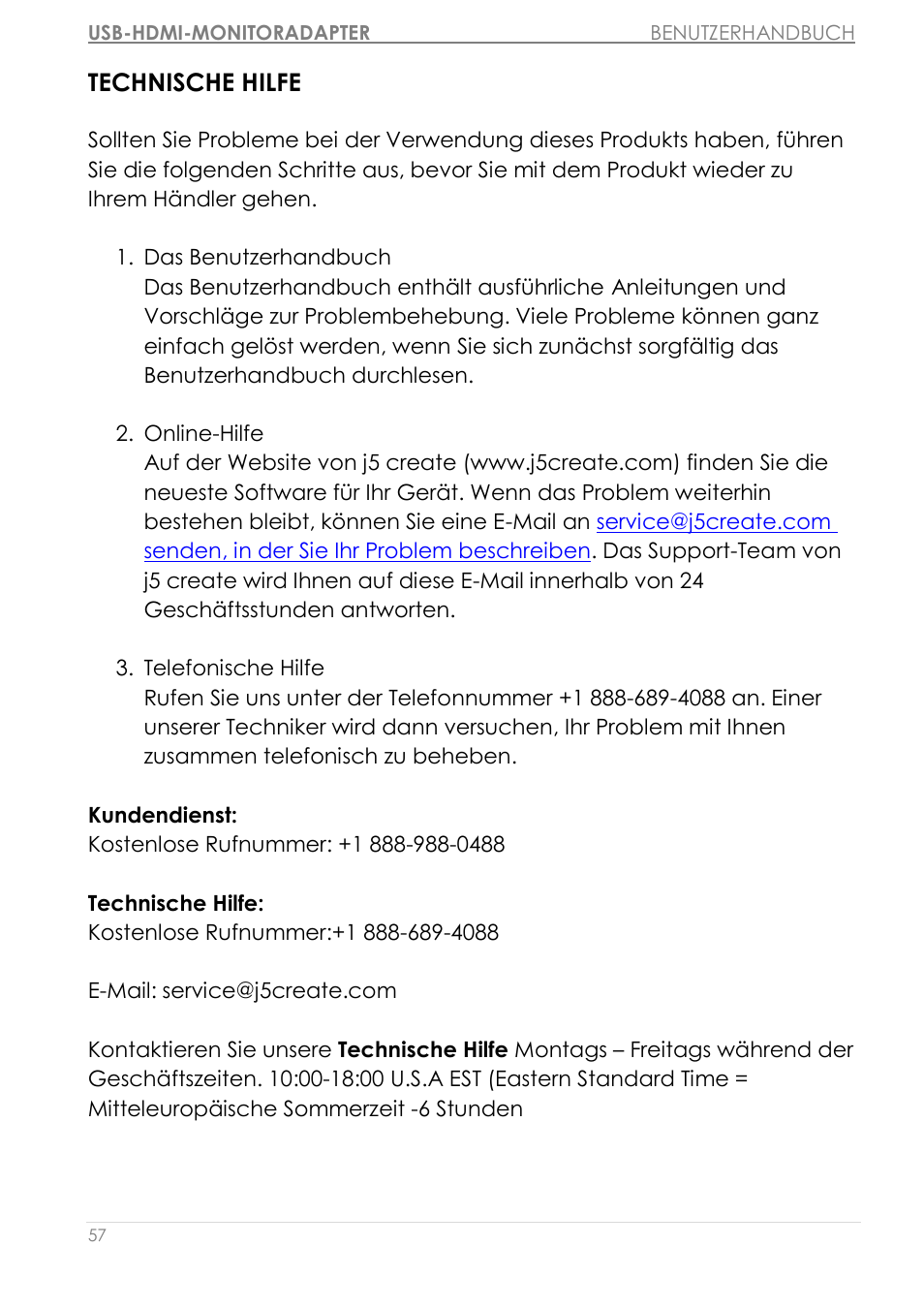 Technische hilfe | j5 create JUA350 - USB 3.0 HDMI Display Adapter User Manual | Page 174 / 425
