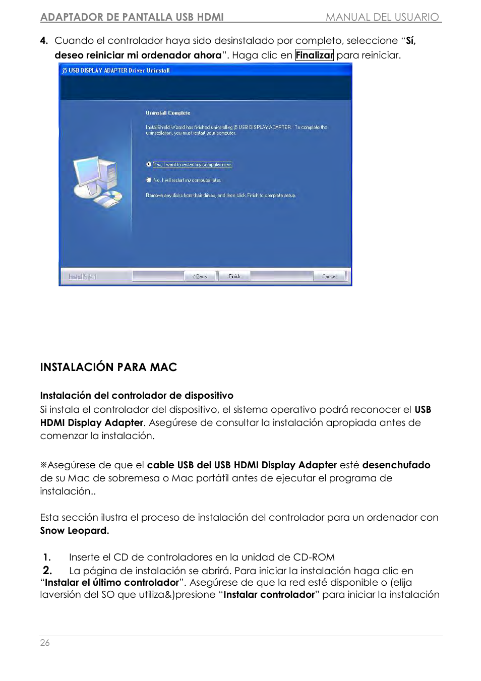 Instalació n para mac | j5 create JUA350 - USB 3.0 HDMI Display Adapter User Manual | Page 203 / 425
