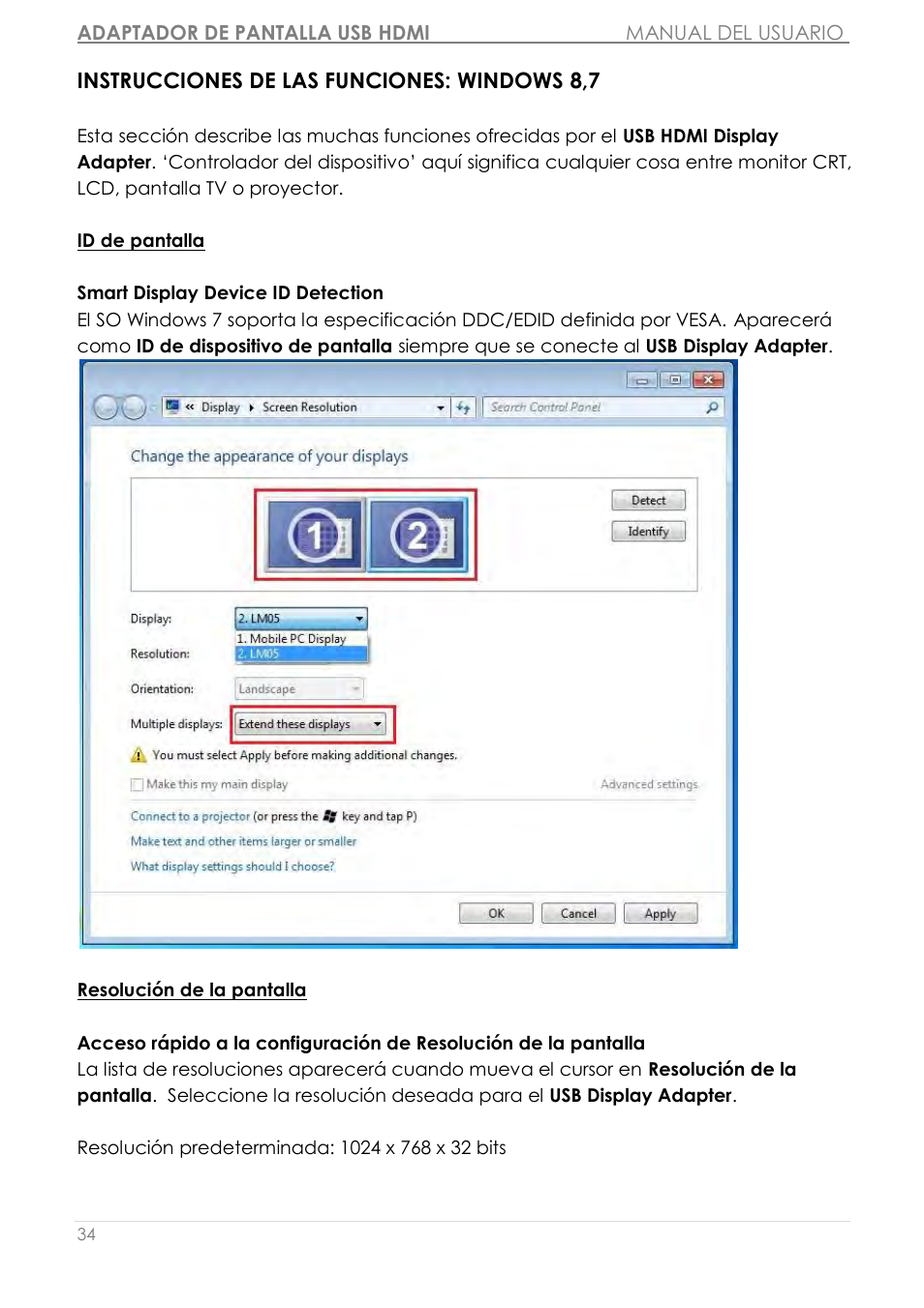Instrucciones de las funciones: windows 8,7 | j5 create JUA350 - USB 3.0 HDMI Display Adapter User Manual | Page 211 / 425