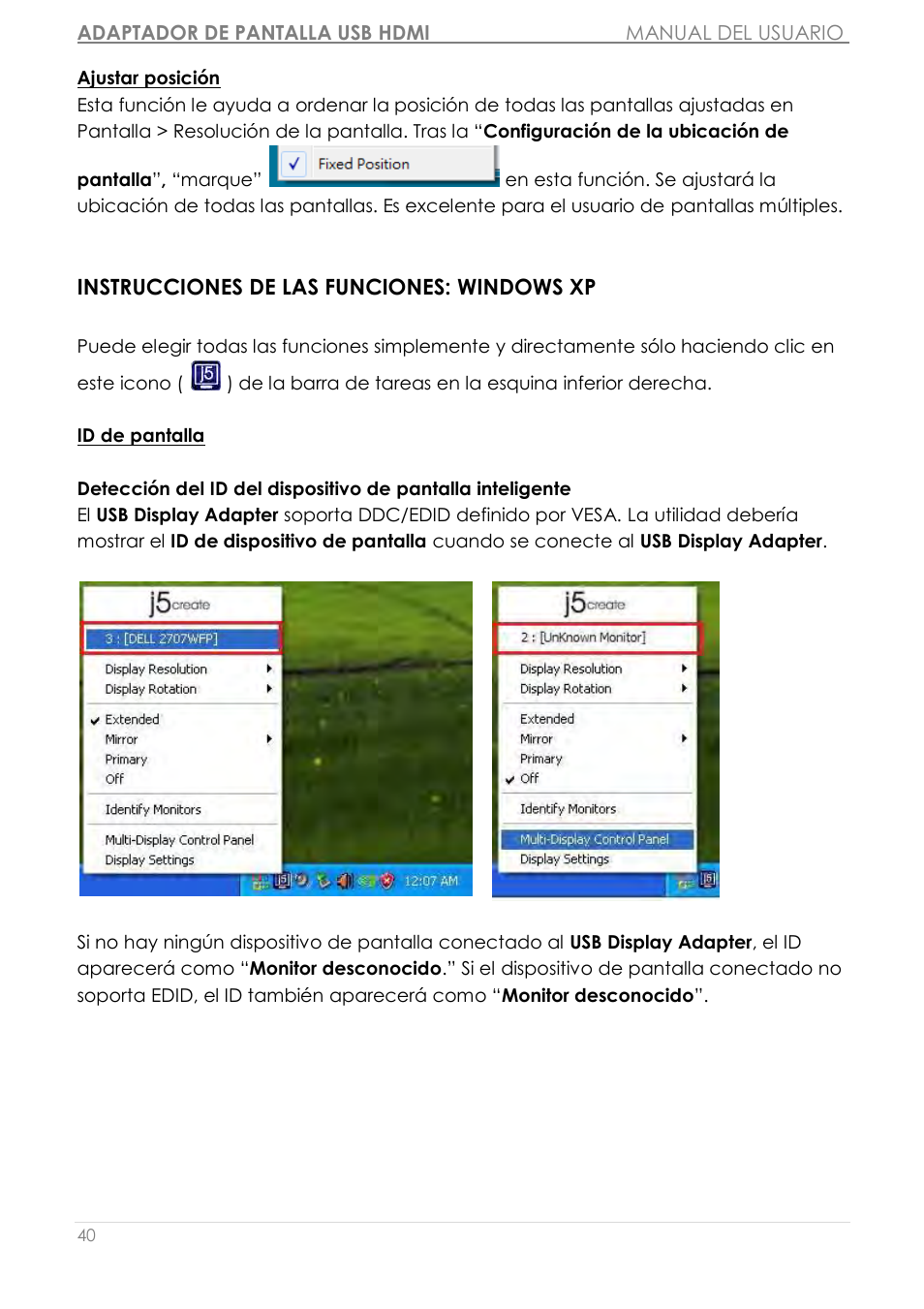 Instrucciones de las funciones: windows xp | j5 create JUA350 - USB 3.0 HDMI Display Adapter User Manual | Page 217 / 425