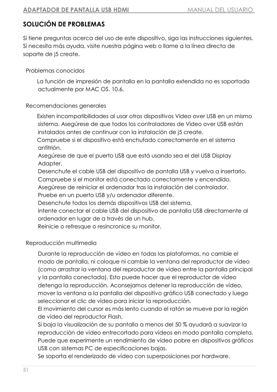 Solució n de problemas | j5 create JUA350 - USB 3.0 HDMI Display Adapter User Manual | Page 228 / 425