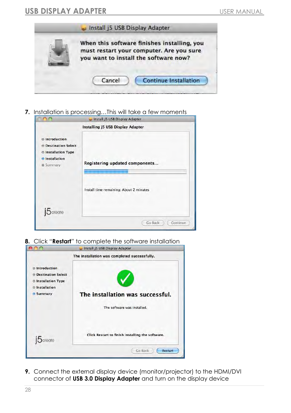 Usb display adapter | j5 create JUA350 - USB 3.0 HDMI Display Adapter User Manual | Page 29 / 425