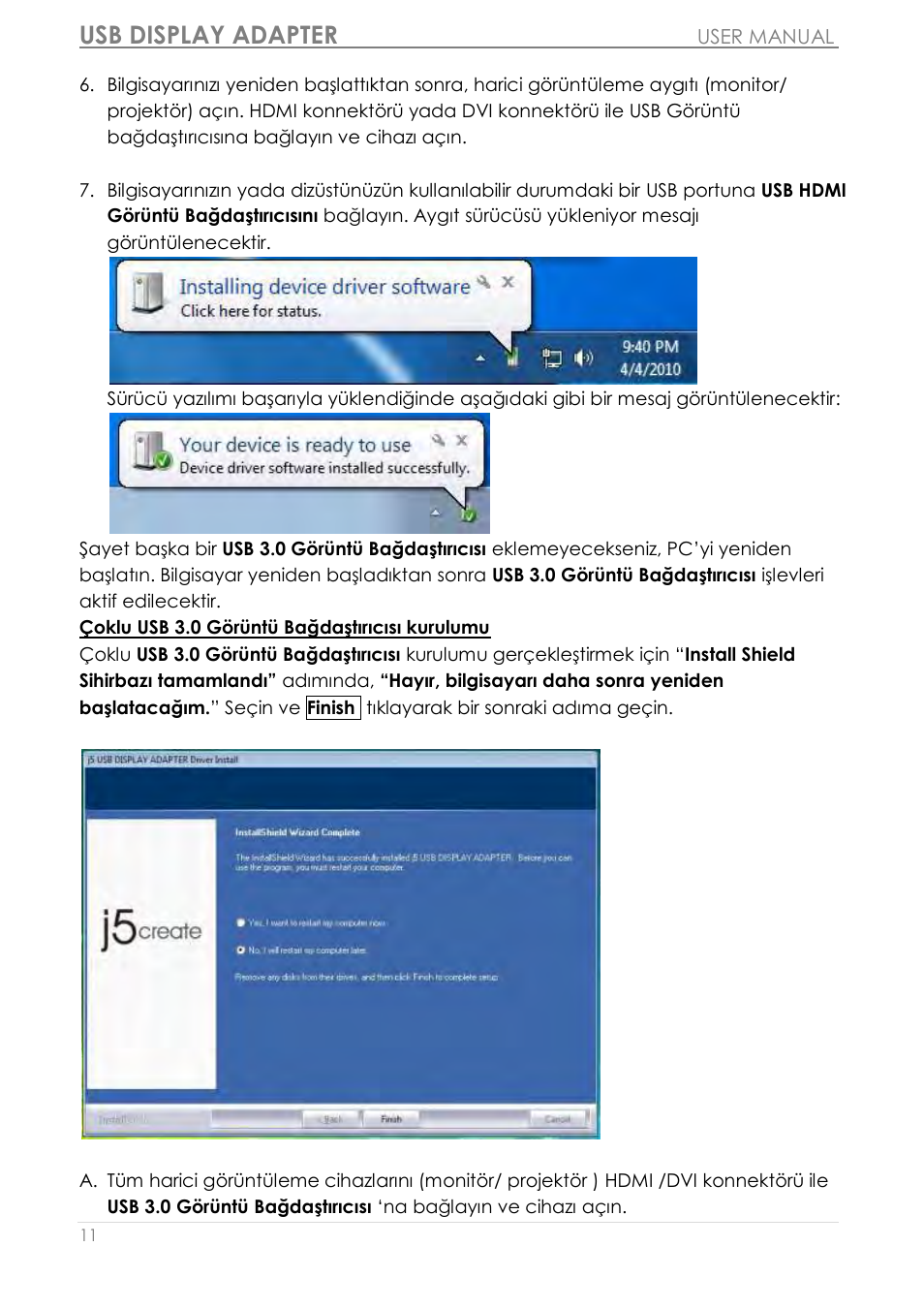 Usb display adapter | j5 create JUA350 - USB 3.0 HDMI Display Adapter User Manual | Page 376 / 425