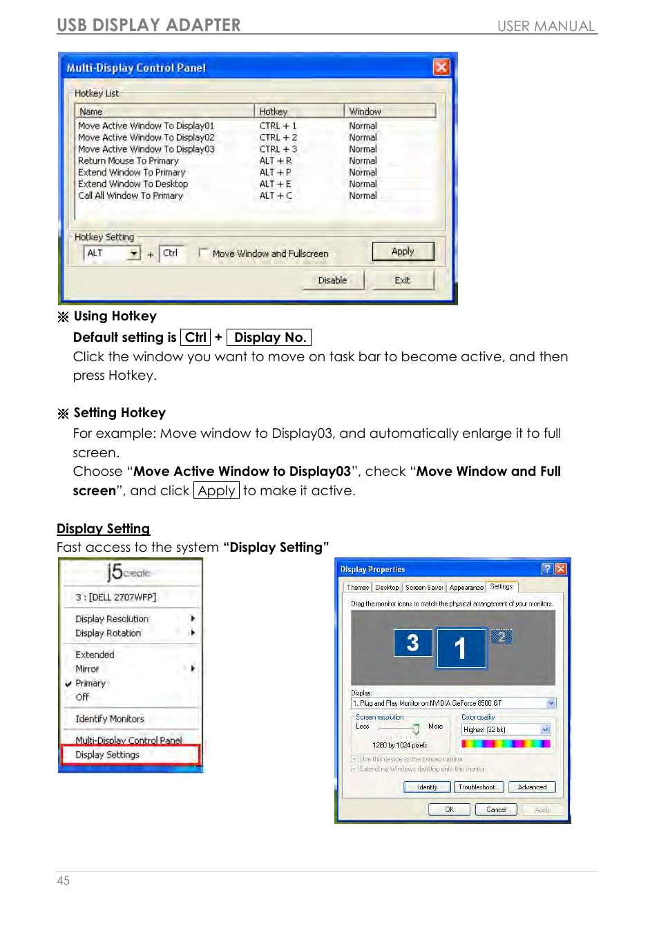Usb display adapter | j5 create JUA350 - USB 3.0 HDMI Display Adapter User Manual | Page 46 / 425