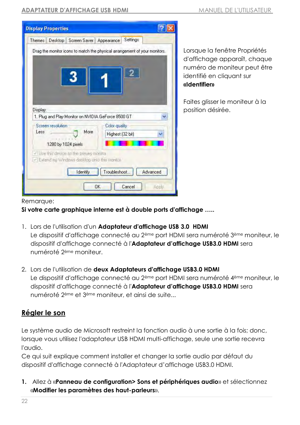 Ré gler le son | j5 create JUA350 - USB 3.0 HDMI Display Adapter User Manual | Page 78 / 425