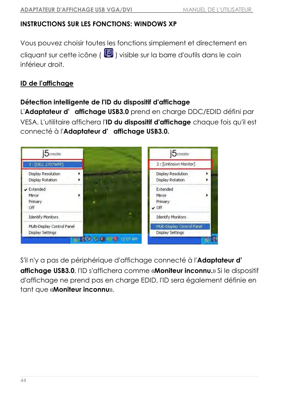 Instructions sur les fonctions: windows xp | j5 create JUA310 - USB 3.0 VGA Display Adapter User Manual | Page 103 / 413