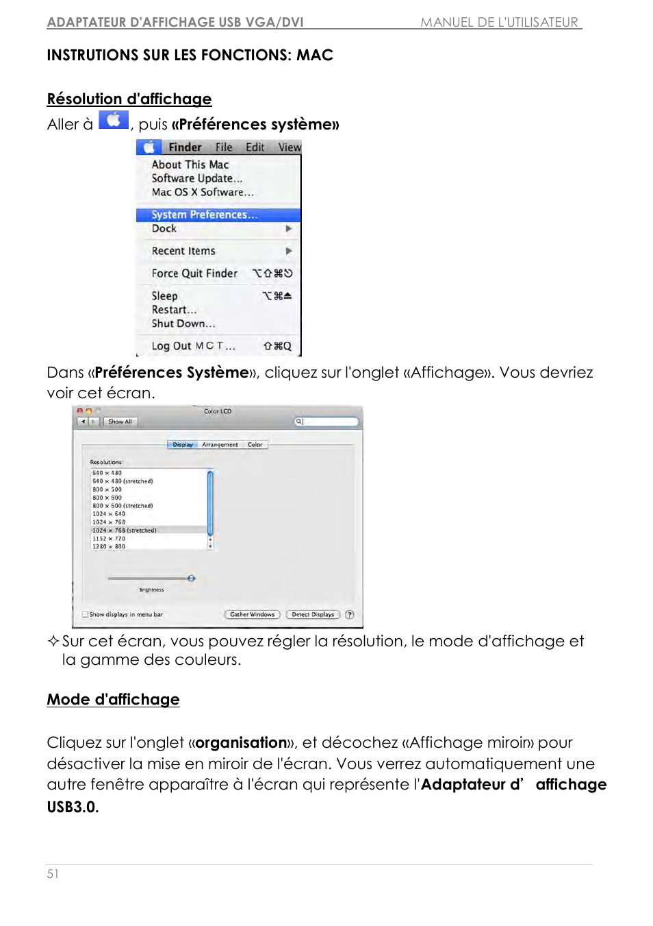 Instrutions sur les fonctions: mac | j5 create JUA310 - USB 3.0 VGA Display Adapter User Manual | Page 110 / 413